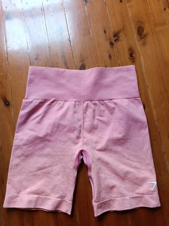 Gymshark seamless bike shorts ombre pink orange women’s size Small EUC