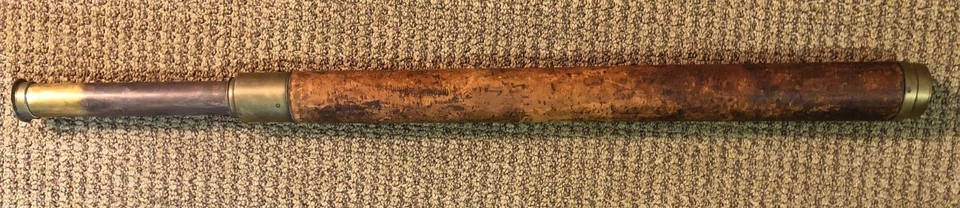 Telescopio victoriano de latón de un solo dibujo de COX DEVONPORT Foto 2 de 4