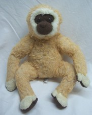 Aurora TAN WHITE GIBBON MONKEY 13" Plush Stuffed Animal Toy Jungle