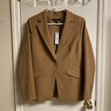 White House Black Market One Button Blazer Toasted Coconut Color Size 10