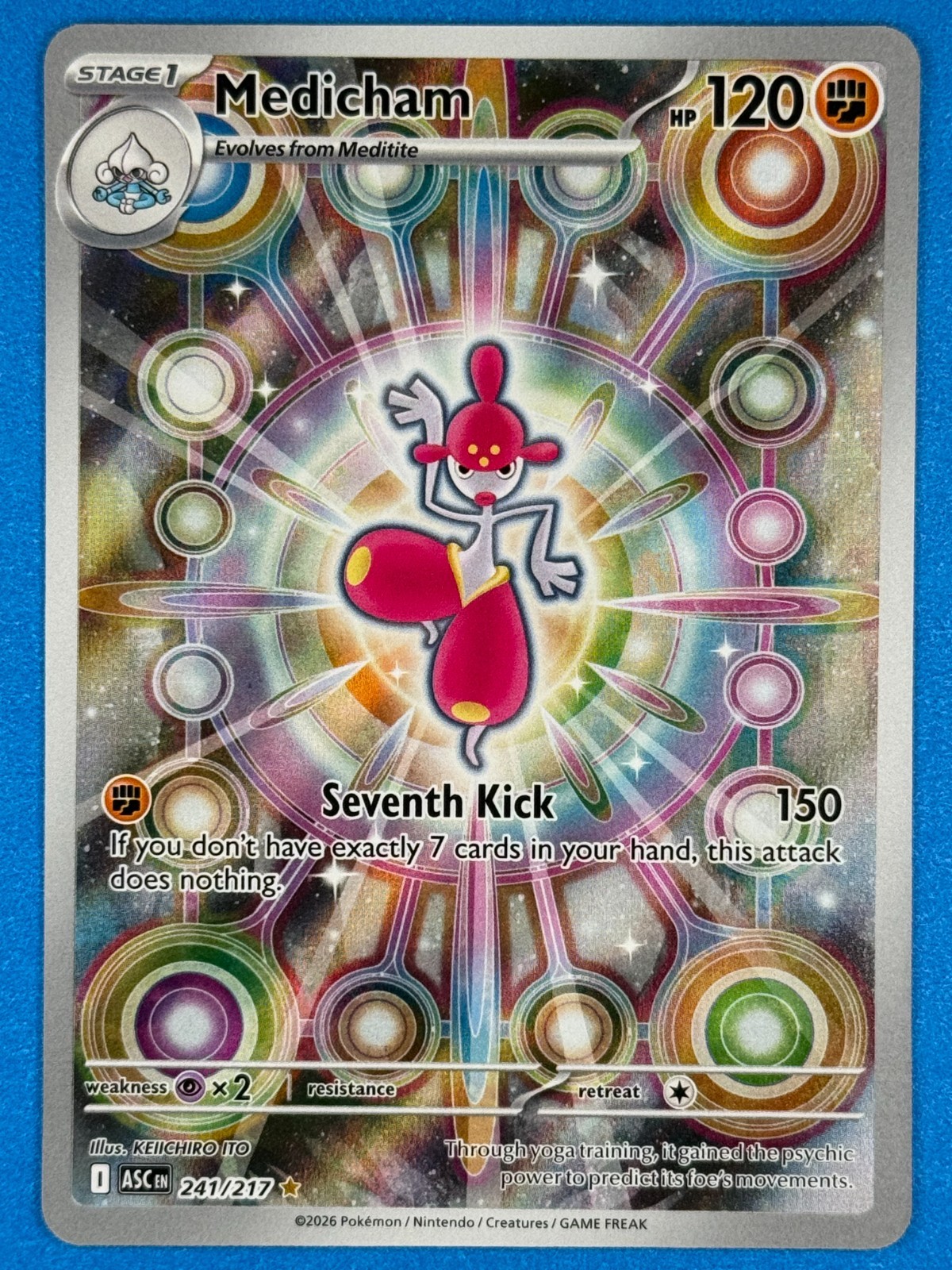 Pokemon Medicham 241/217 Illustration Rare HOLO Full Art ME Ascended Heroes 2026