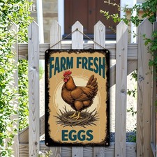 Farm Fresh Eggs Sign Humorous Chicken Aluminum Sign 8x12 Rustic Decor