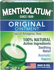 Mentholatum Original Chest Rub Ointment , White, 3 Ounce Pack of 1  0483 