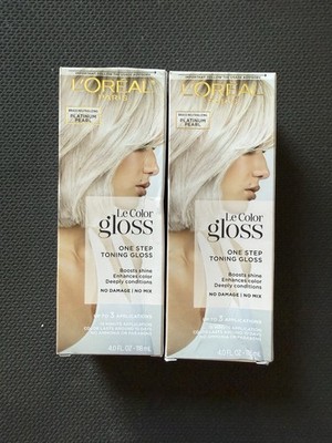 Lot of 2 Loreal Le Color Gloss Platinum Pearl Brass Neutralizing 4oz New
