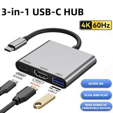 3 in 1 USB-C Hub 4K 60Hz HDMI Adapter Docking Station with PD Fast Charging