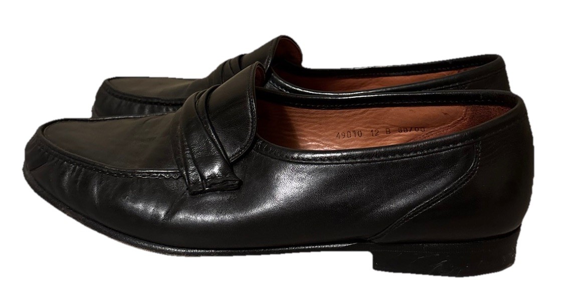 Allen Edmonds Bergamo Loafers 12B Black Leather Dress Shoes Career Business Work