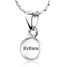 Sterling Silver Round Bezel 8 mm Pendant Blank: DIY Keepsake Jewelry Setting