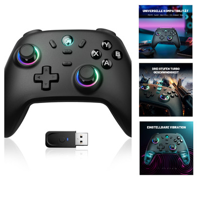 ECHTPower PC Wireless Controller 1000Hz Polling Rate RGB Hall Joystick Turbo