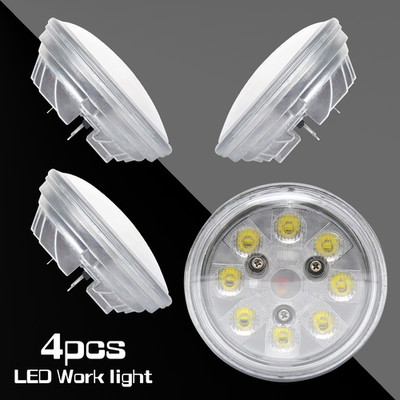 4x 4.5 50W LED Work Lights for Cab 20000lm High Low Beam Replace PAR36 Tractor