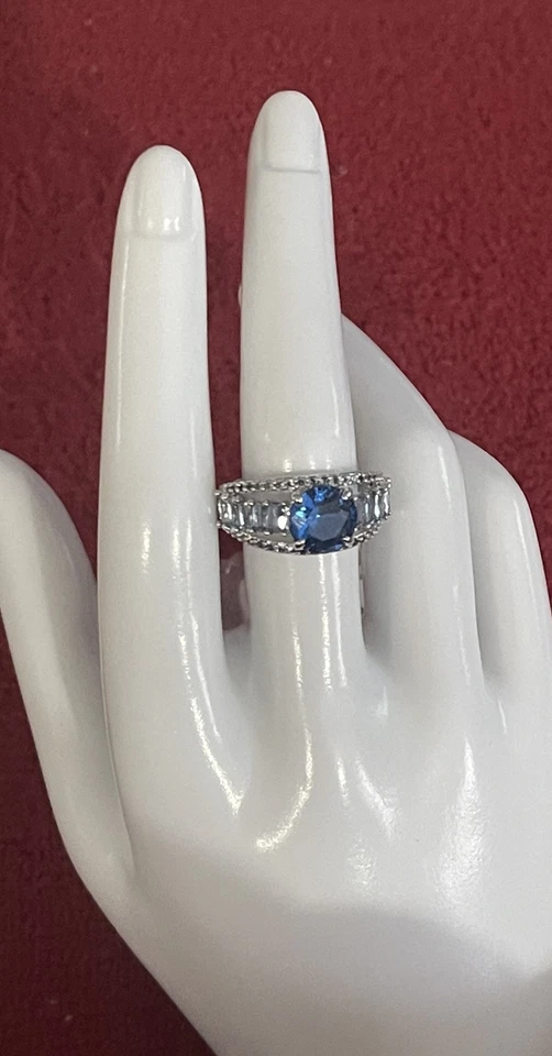 Bomb Party RBP6664 “Cant Hold Me Down” LC Azul Aqua Espinela Rodio Chapado Talla 8 Foto 2 de 4