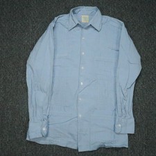 Dos Carolinas Shirt Mens Medium Blue Long Sleeve Guayabera Button Up