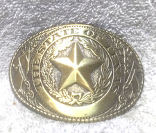 Gold The State Of Texas Star Belt Buckle Center Star Rope Edge Flags Sides 2