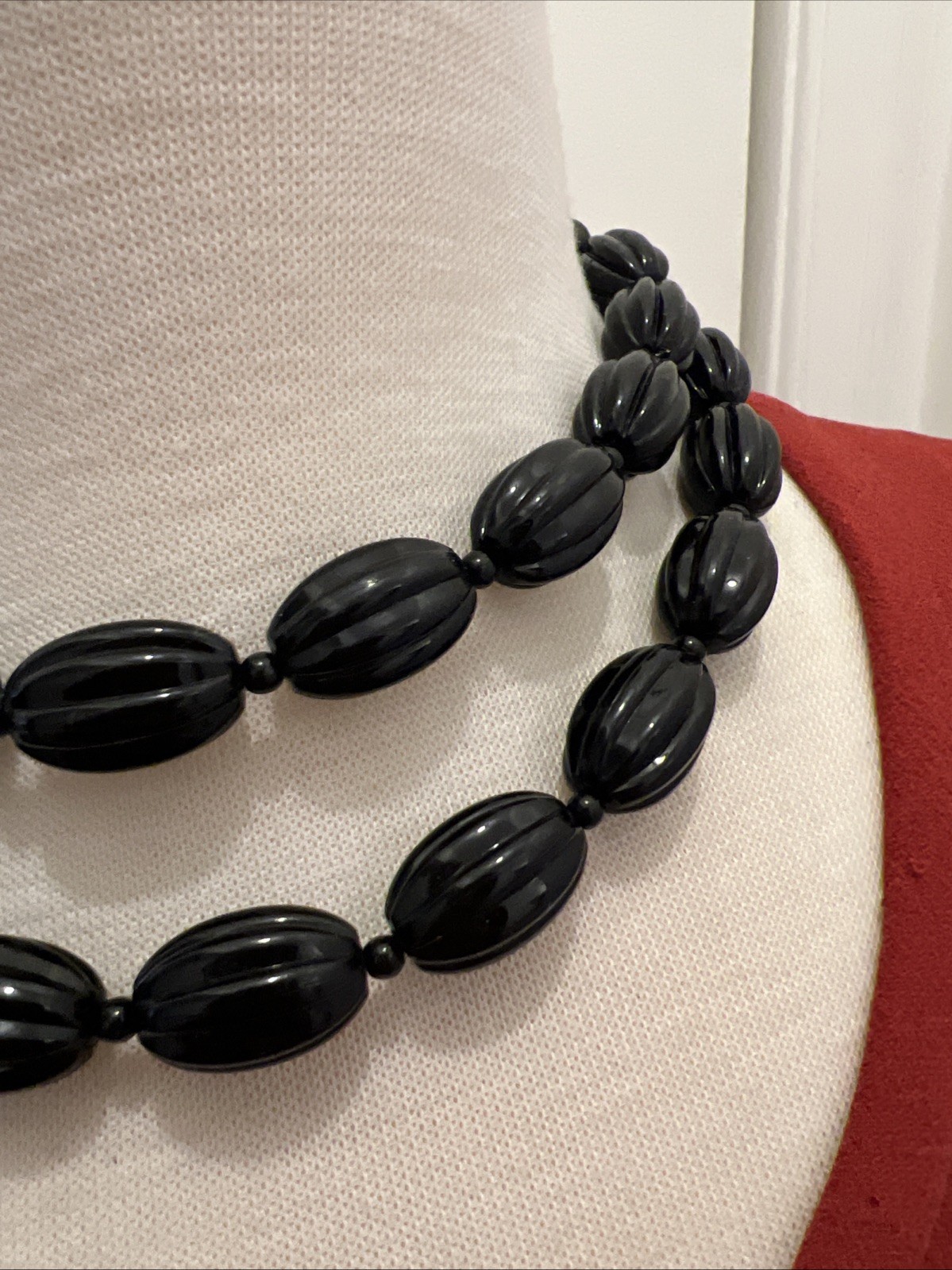 VINTAGE KJL KENNETH JAY LANE BLACK BEADS 35" NECK… - image 7