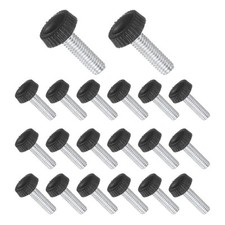 Thumb Screw Knurled Knobs M5 x 20mm, Black Round Clamping Screw 20PCS