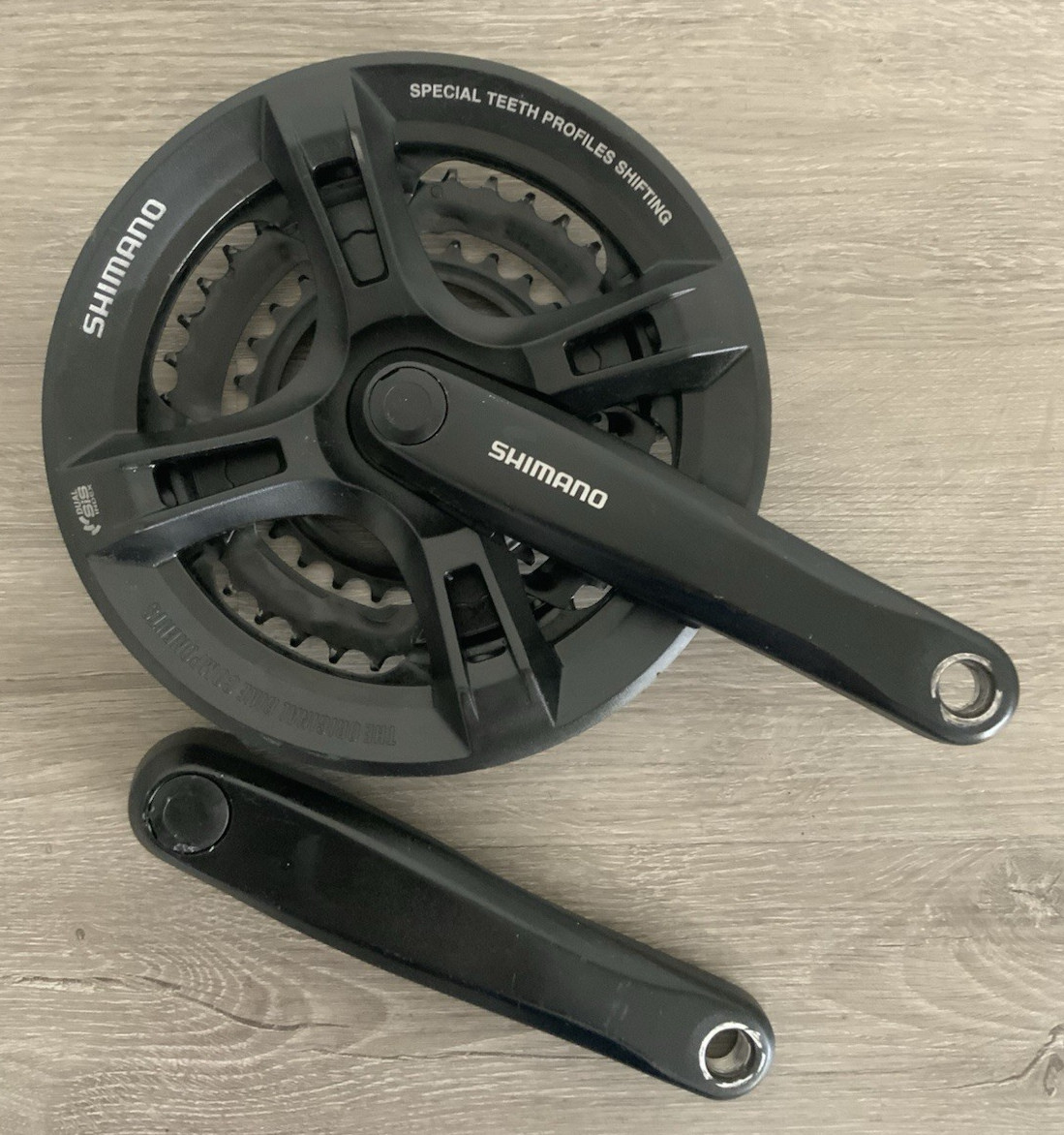 SHIMANO CRANKSET TRIPLE 28-38-48 TOOTH 170 MM ARM LENGTH 6, 7, OR 8 SPEED