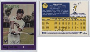 2024 Archives 1970 Topps Purple Foilboard Jung-Hoo Lee Jung Hoo #127 Rookie RC