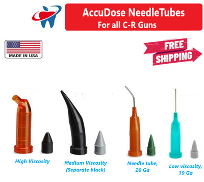 Centrix AccuDose NeedleTubes & Plugs 19ga / 20ga / 24ga For All C-R Syringes