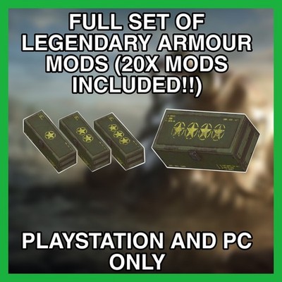 FALLOUT 76  KOMPLETTER SATZ LEGENDÄRE RÜSTUNG MODS X20 GESAMT!   Nur PS4/5 und PC.