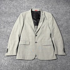 John Varvatos Blazer Mens 38R Gray Check Stretch Suit Jacket Two Button