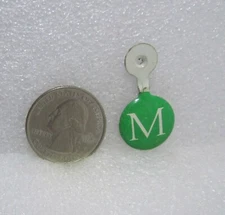 Letter M Tab Button Pin