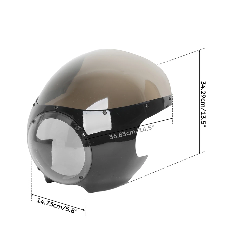 Carenado de faros Cafe Racer de 5,75" 5-3/4" parabrisas apto para Harley Sportster Foto 2 de 4