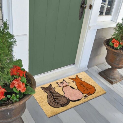 DOOR MAT PVC NON SLIP BACKED COIR DOORMATS OUTDOOR INDOOR WELCOME MATS - Picture 35 of 60