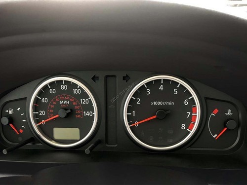 For Nissan Almera N16 II FL 03-06 Cerclages De Compteur Aluminium Anneaux Chrome - Picture 6 of 6
