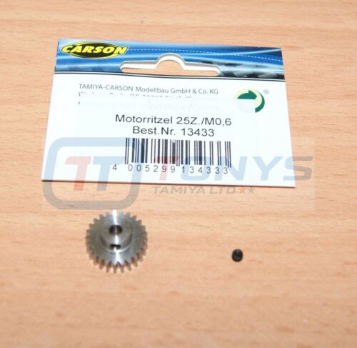 Carson 500013433 25T Steel Pinion Gear (0.6/06 Module), (Tamiya TT02/TA07/XV01) - Picture 2 of 3