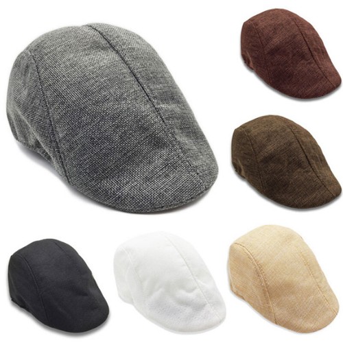 Casual Beret Hat Retro Newsboy Warm Cap Duckbill Visor Flat Hat For Men Headwear