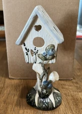Ceramic Bird Cottage House Votive Tea Light Candle Holder Home Decor