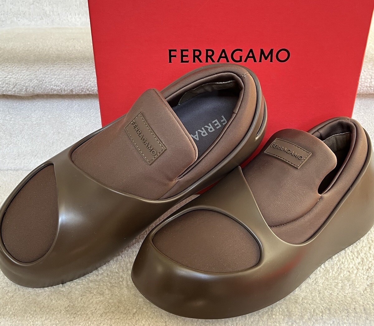 FERRAGAMO LUNAR HYBRID SNEAKERS BROWN MEN’s Sz 10 M