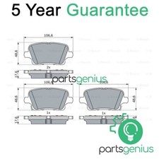 Genius Rear Brake Pads Set Fits Vauxhall Insignia 2017-2024 #2 13517694