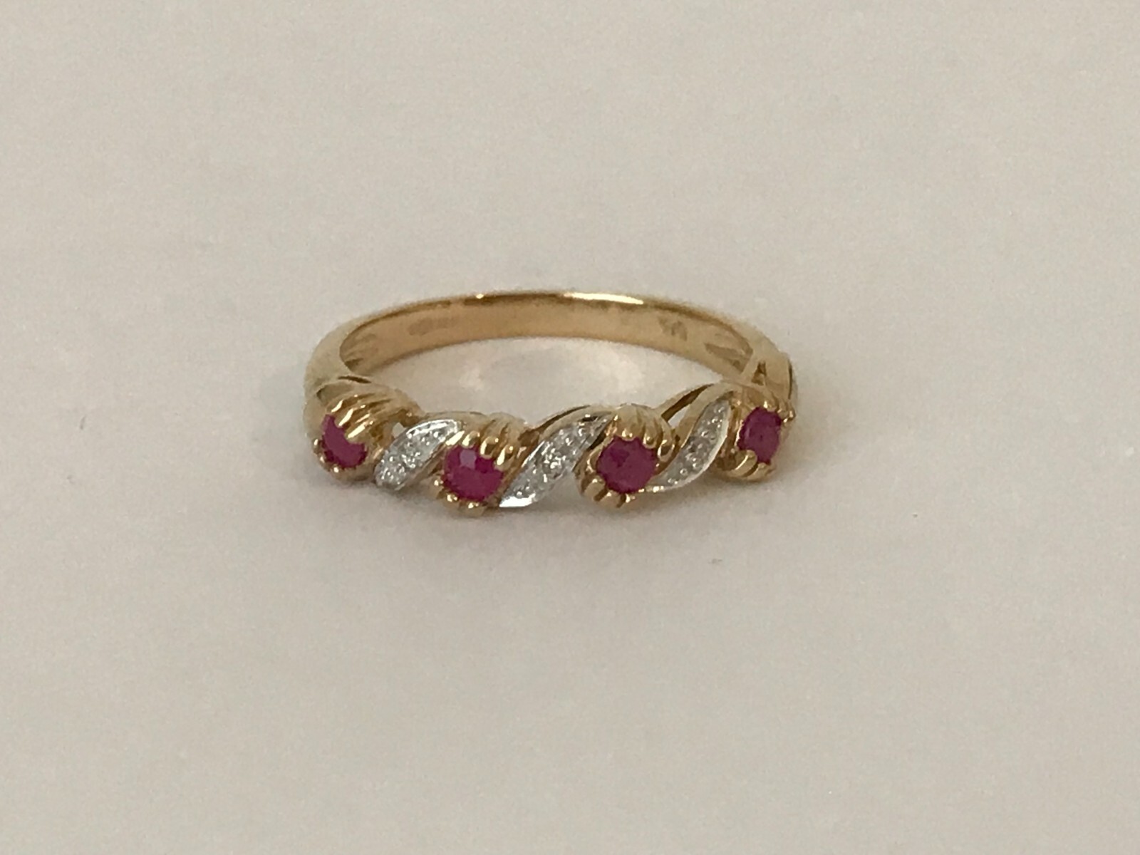 Ruby and Diamond Ring 9ct Gold Ruby and Diamond H… - image 8