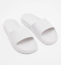 Mens Lacoste Slides Sandals Lacoste Croco 2.0 White Slides NEW