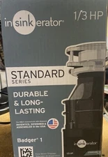 InSinkErator Garbage Disposal, Standard Series, 1/3 HP Continuous Feed NEW!!