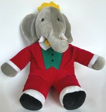Gund Babar the Elephant Plush Stuffed Animal 1988 Red Suit