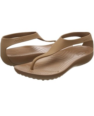crocs serena flip bronze