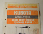 Kubota Model F2000 Diesel Front Mower - Illustrated Parts List - FREE SHIPPING!