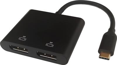 Deltaco USBC-2DP Video Kabel und Adapter 01m USB Typ-C 2x DisplayPort Schwarz (U
