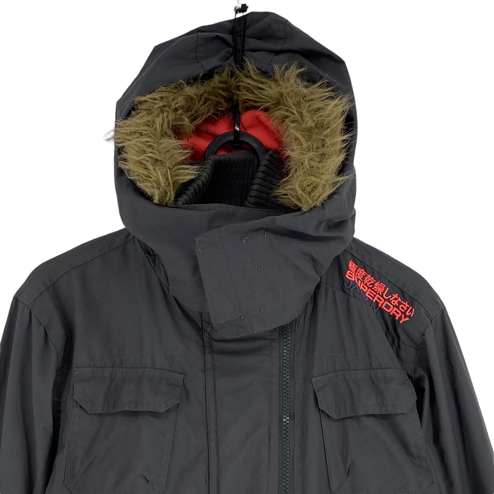 SUPERDRY Professional The Windcheater Dark Grey Hooded Jacket Size L image 2