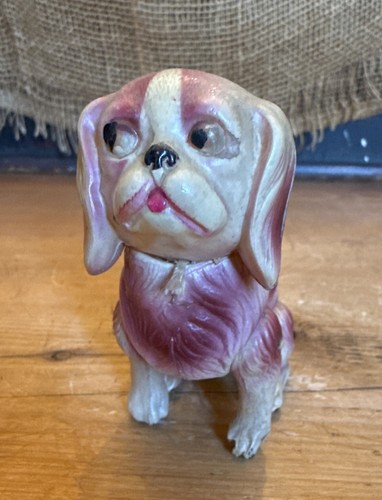 Antikes Zelluloid Pekingese Spielzeug Japan Gelenk Hund Figur Rassel - Bild 4 von 9