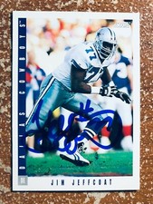 SIGNED JIM JEFFCOAT 1993 SCORE FOOTBALL CARD COWBOYS