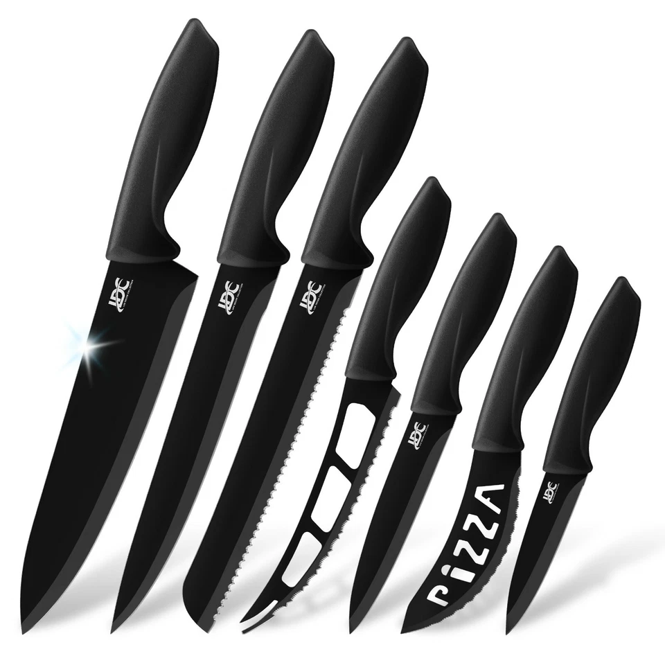 Knife Set Stainless Steel 7 Piece Professional Cutlery Pizza Kitchen Chef Knives