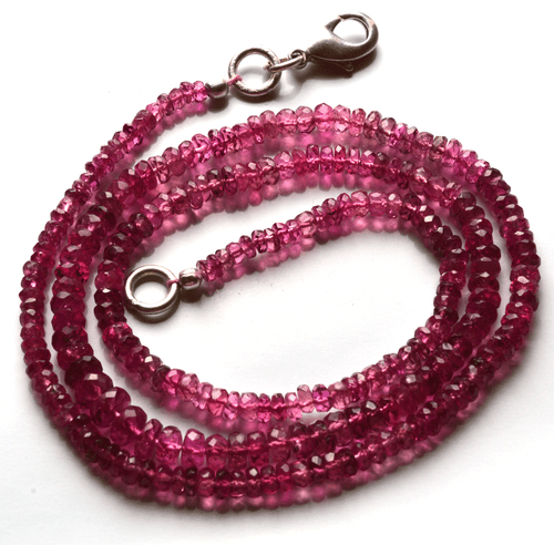 45.60CT 16.5" Super QUALITY Pink Tourmaline FACETED RONDELLE BEADS NECK 2.- 4 MM - Picture 4 of 5
