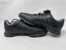 Adidas Traxion Golf Shoes Mens Size 10.5 Black Leather Torsion