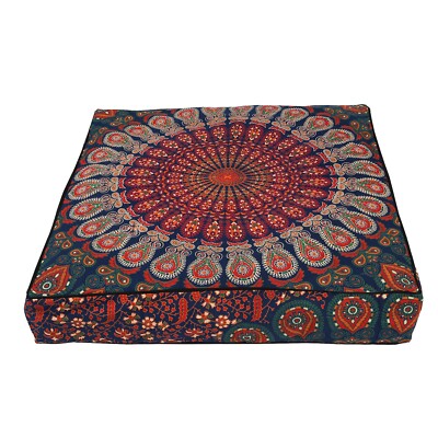 Sqaure Bodenkissenbezug indisches Kissen Pad Mandala Baumwolle Zuhause Meditationsmatte