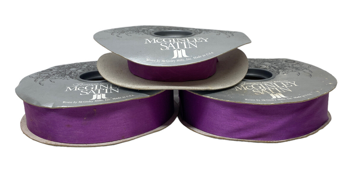 1 / 5 satton⭐︎ McGinley Satin 1 5/16 inch wide #9 Size Ribbon, 100 Yards Purple