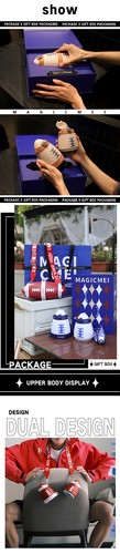 1 Set Fußball Thermosbecher und Geschenkbox Schlüsselband, konstant halten Temperatur USA - Bild 6 von 9