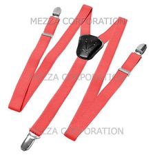 New Kid's Boy's girl's Vesuvio Napoli Suspenders Braces clip on formal Coral
