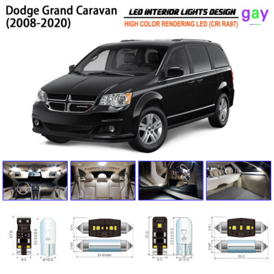 LED Interior Light Kit For Dodge Grand Caravan 2008-2020 White 6000K Bulbs